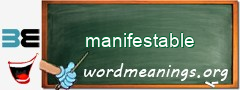 WordMeaning blackboard for manifestable